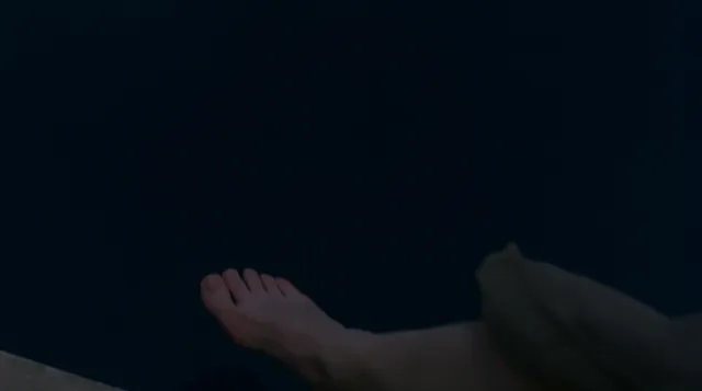 Bryce Dallas Howard a close-up of bare feet during a dark screen scene.