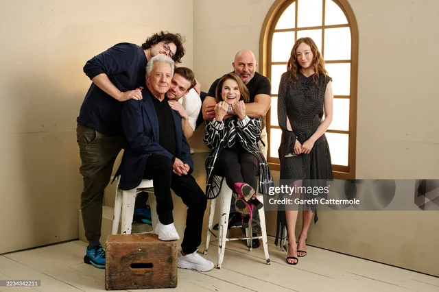 Havana Rose Liu standing with cast members in black heels.