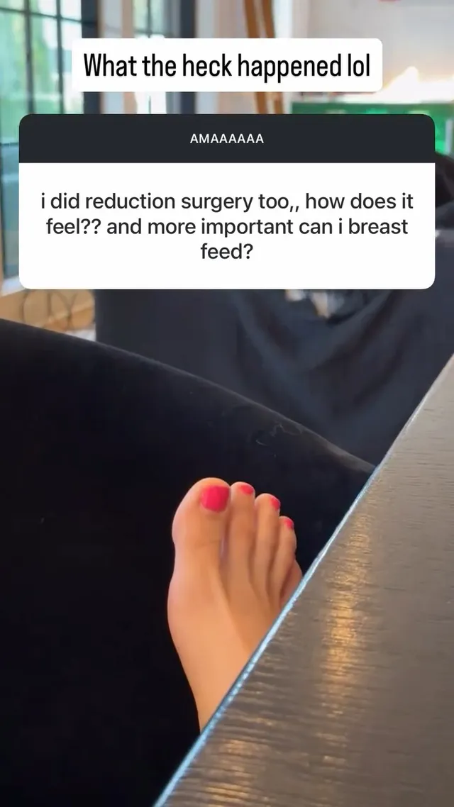 Ariel Winter a close-up of painted toes beside a chair.