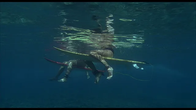 Kate Bosworth swimming underwater in a screen scene.