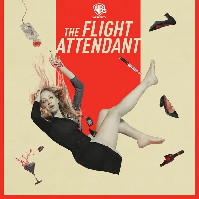 Kaley Cuoco appearing in an illustrated promotional poster with extended legs.
